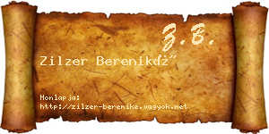Zilzer Bereniké névjegykártya